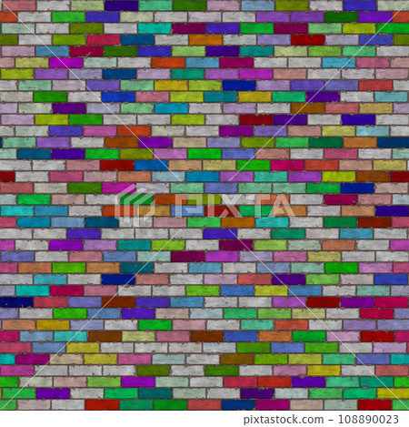 Brick drawing. Colorful brick wall seamless background- texture pattern for continuous replication. Brick drawing. Colorful brick wall seamless background- texture pattern for continuous replication. 108890023