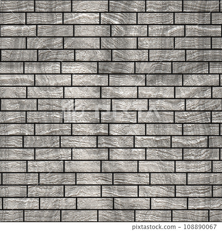 Art brick drawing.  White and grey  brick wall seamless background- texture pattern for continuous replication. 108890067