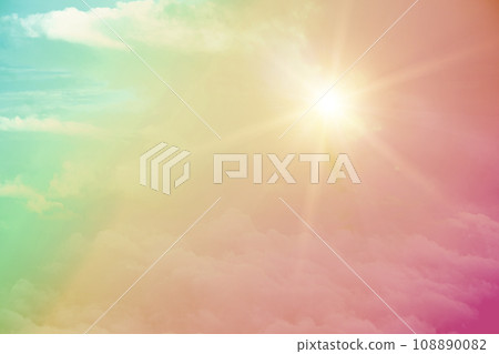 Sky and cloud background with a pastel color. 108890082