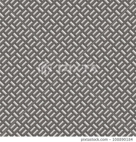 Bumped metal, seamless background. Seamless Hi-res (8000x8000) texture of metal wall or floor. Iron diamond plate industry realistic seamless pattern. 108890184