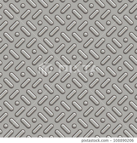 Bumped metal, seamless background. Seamless Hi-res (8000x8000) texture of metal wall or floor. Iron diamond plate industry realistic seamless pattern. Bumped metal, seamless background. Seamless Hi-res (8000x8000) texture of metal wall or floor. Iron diamond plate industry realistic seamless pattern. 108890206