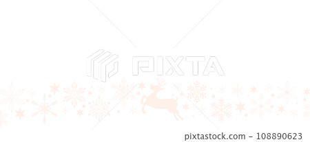 聖誕框架與雪花和馴鹿/白色/透明背景 108890623