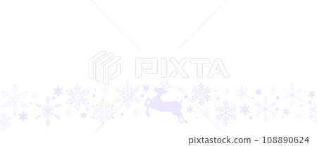 聖誕框架與雪花和馴鹿/藍色/透明背景 108890624