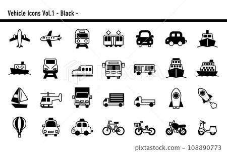卡通圖示集 A 02 黑色 卡通圖示集 A 02 黑色 108890773