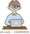 A man who operates a personal computer 108890836