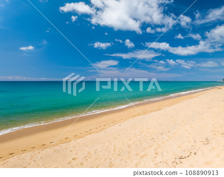 Beautiful sea landscape view at Phuket island Thailand in summer season,Amazing sea ocean in good weather day,Nature beach background 108890913