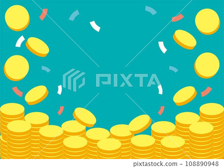 框架點硬幣形象商業背景素材插畫素材 108890948