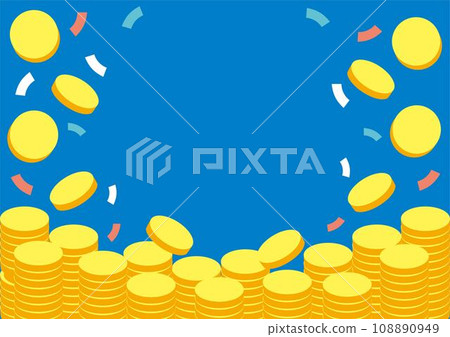 框架點硬幣形象商業背景素材插畫素材 108890949