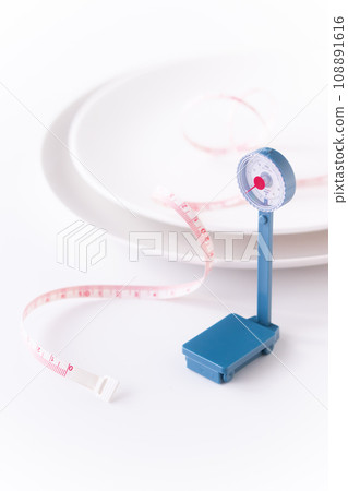 Diet image/Weight scale Measure Plate 108891616