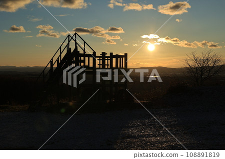 網走福祿考公園的日落景觀（北海道） 108891819