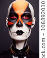 A fictional person, not based on a real person. Mystical beautiful fictional woman with beautiful makeup. Gothic mystery girl. 3D rendering 108892010