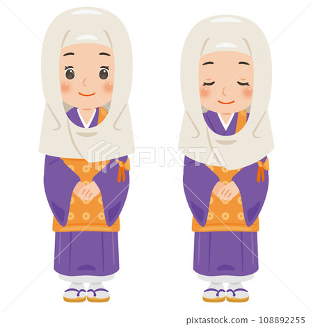 Chief female nun bowing set 108892255