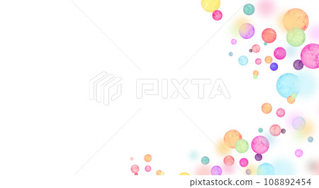 Colorful and pop polka dot frame background material 108892454