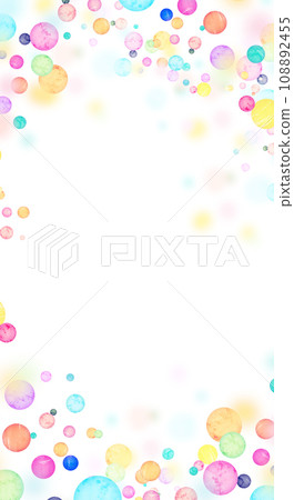 Colorful and pop polka dot frame background material 108892455