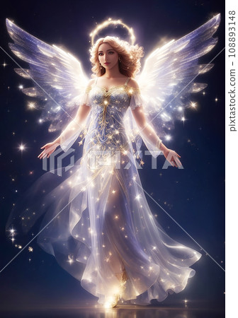 大天使加百列的插畫藝術（AI 生成圖像） 108893148