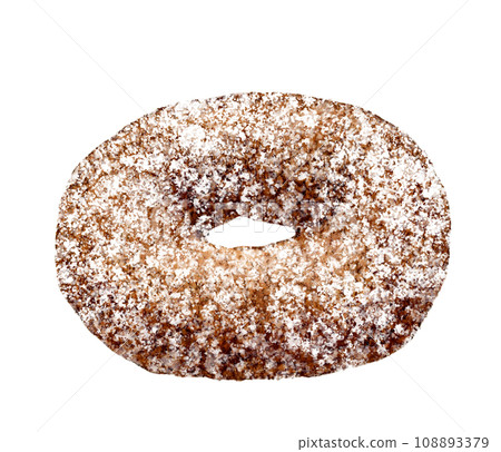 椰子巧克力甜甜圈手繪水彩插圖糖果和糖果 108893379