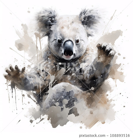 Image of painting koala on a white background., Wildlife Animals. 108893516