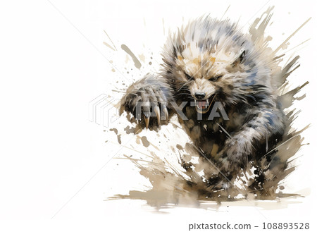 Image of painting porcupine running on a white background., Wildlife Animals. 108893528