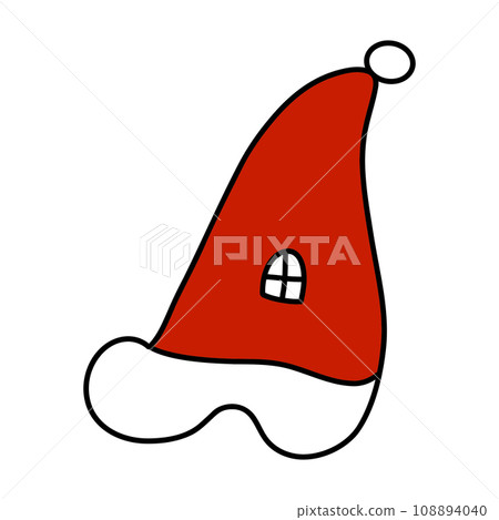 red hat with red bow icon, cartoon style red hat with red bow icon, cartoon style 108894040