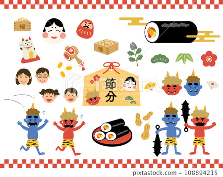 Setsubun's illustration set Setsubun's illustration set 108894215