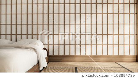 Interior Luxury modern Japanese style bedroom mock up, Designing the most beautiful. 108894759