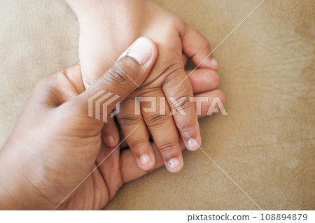 father holding hand of baby child, father holding hand of baby child, 108894879
