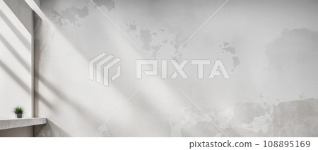 neutral gray room for product presentations. Minimalistic grey background for product presentation with light and intricate shadow from window and wall neutral gray room for product presentations. Minimalistic grey background for product presentation with light and intricate shadow from window and wall 108895169