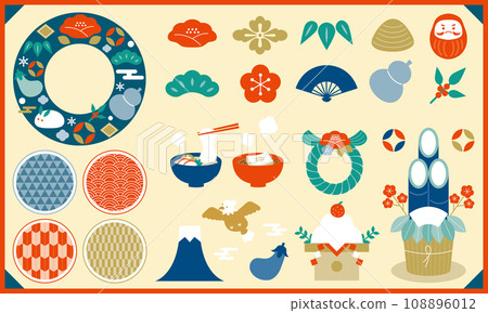 New Year's motif set 108896012