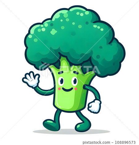 Broccoli character, simple and cute illustration, AI generated image Broccoli character, simple and cute illustration, AI generated image 108896573