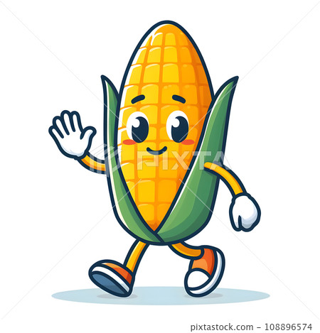 Corn character, simple and cute illustration, AI generated image 108896574