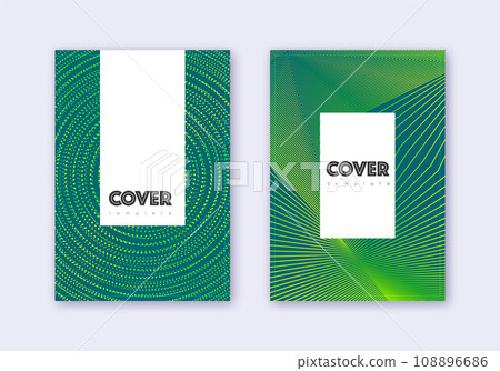 Hipster cover design template set. Green abstract lines on dark background. Charming cover design. Nice catalog, poster, book template etc. Hipster cover design template set. Green abstract lines on dark background. Charming cover design. Nice catalog, poster, book template etc. 108896686