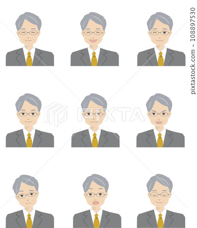 Illustration set 5 of men with various expressions 108897530