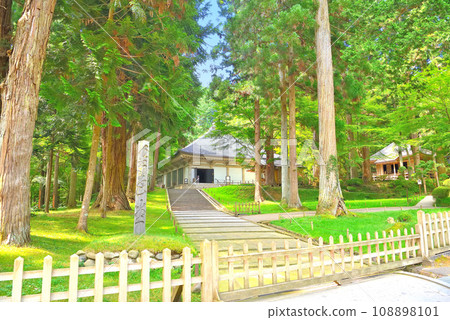 Image of Chusonji Temple in Tohoku, Hiraizumi, and Sekizan, looking from the approach to Konjikido, the highlight of the tour (4) 108898101
