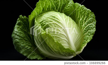 黑色背景上的捲心菜 108899266