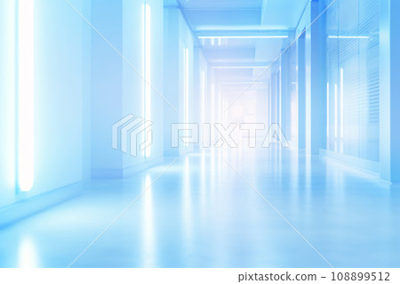 Blurred empty modern hospital corridor background. Abstract blurred clinic hallway interior. Entrance of medical emergency room in hospital. Healthcare and medical center background. Generative AI. Blurred empty modern hospital corridor background. Abstract blurred clinic hallway interior. Entrance of medical emergency room in hospital. Healthcare and medical center background. Generative AI. 108899512