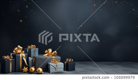 Christmas white background with christmas balls and decoration - 3d rendering Christmas white background with christmas balls and decoration - 3d rendering 108899979