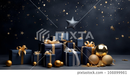 Christmas white background with christmas balls and decoration - 3d rendering 108899981