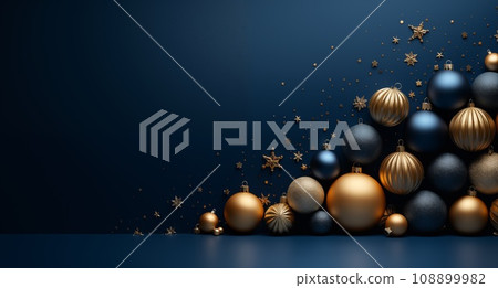Christmas white background with christmas balls and decoration - 3d rendering Christmas white background with christmas balls and decoration - 3d rendering 108899982