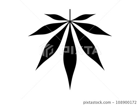 大麻植物剪影 大麻植物剪影 108900172