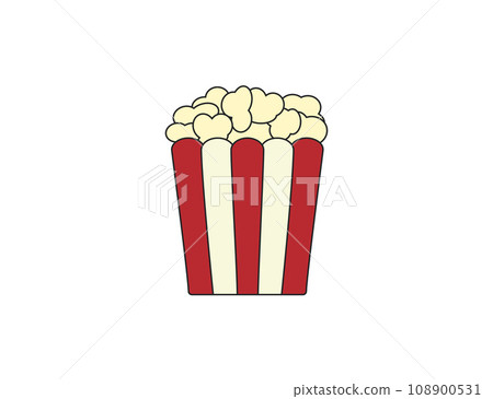 Popcorn, movies, fast-food icon . Vector illustration. 108900531