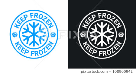 Keep frozen vector logo illustration. Frozen product label badge pictogram. Winter frozen food 108900941