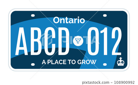 Ontario Canada car license plate registration vector design template 108900992