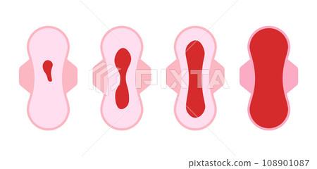 Vaginal bleeding menstruation postpartum pad lochia period. Woman pad menstrual icon. Vaginal bleeding menstruation postpartum pad lochia period. Woman pad menstrual icon. 108901087