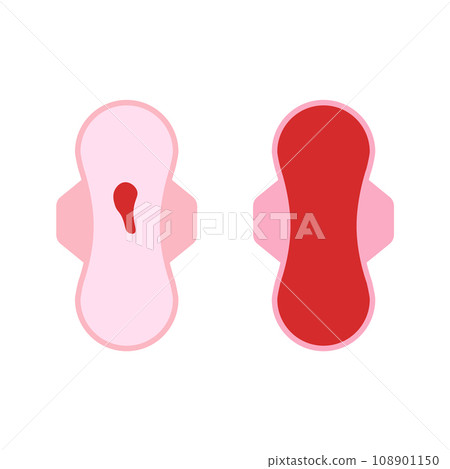Vaginal bleeding menstruation postpartum pad lochia period. Woman pad menstrual icon. 108901150