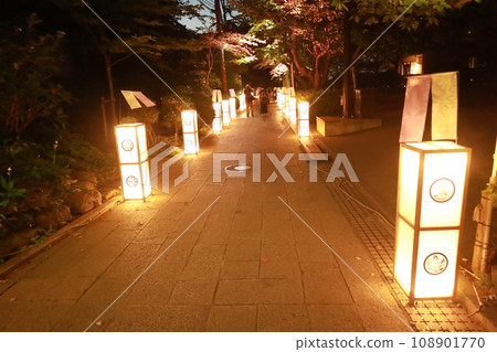 江之島參道上的燈籠夜景 江之島參道上的燈籠夜景 108901770