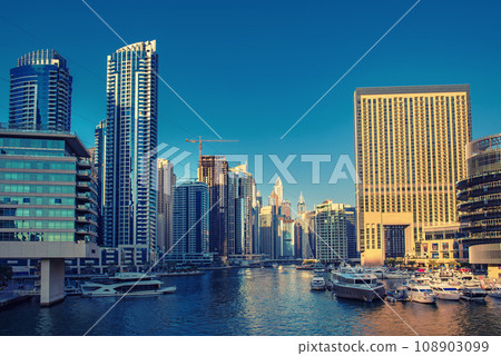 Dubai Marina at sunset Dubai Marina at sunset 108903099