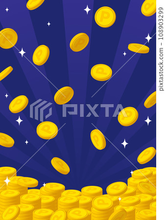 Background vector image of many point coins: Vertical 108903299