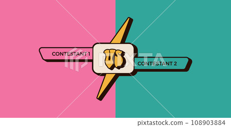 Versus groovy retro comparison blank. Vs vector background. Template. Versus groovy retro comparison blank. Vs vector background. Template. 108903884
