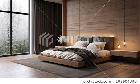 Bedroom Brown interior design for inspiration and ideas. winter 108904396