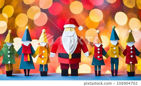 Santa Claus and Children, Christmas tinkering concept, ai generated 108904702